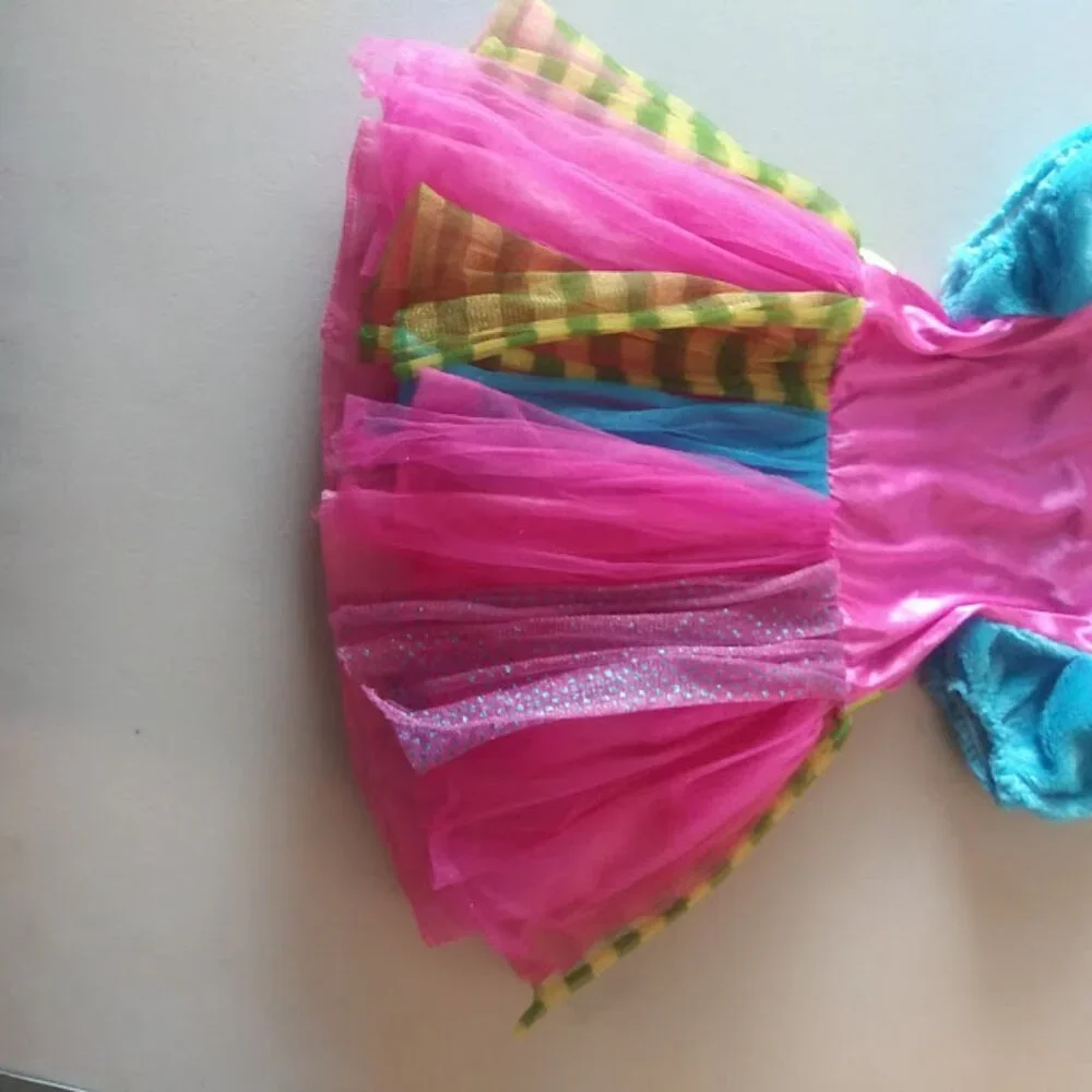 Little Monster girls size XS (0-2) pink, yellow, green blue dress costume